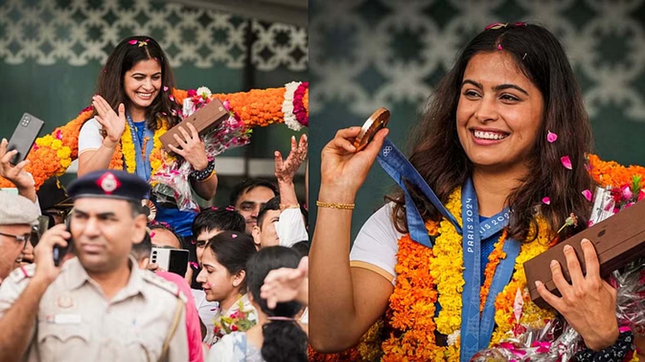 Manu Bhaker | స్వదేశానికి చేరుకున్న మను బాకర్‌.. ఢిల్లీలో ఘన స్వాగతం
