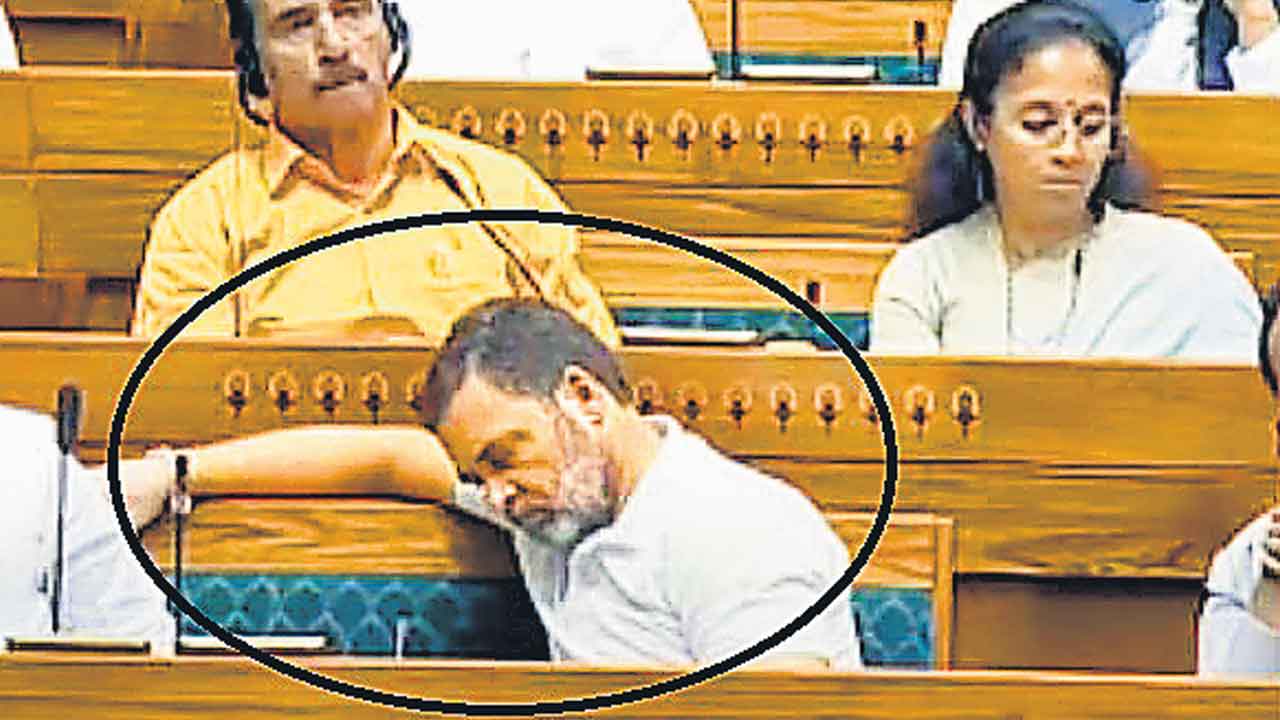 Rahul Gandhi | లోక్‌సభలో రాహుల్‌ కునుకు.. ప్రజల కోసం నిద్రపోతూ కష్టపడుతున్న ప్రియతమ నేత అంటూ నెటిజన్ల కామెంట్లు