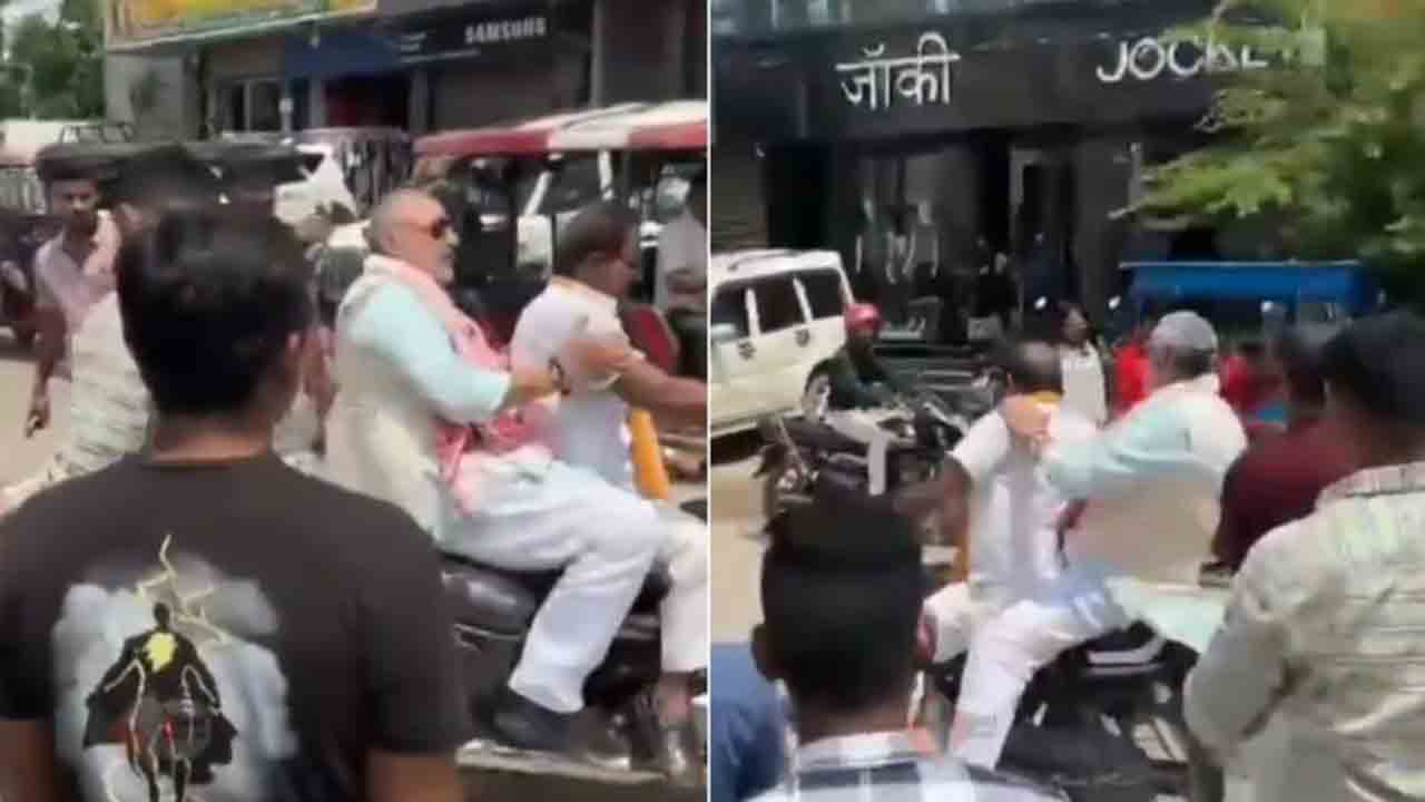 Watch: నిరసనకారుల నుంచి తప్పించుకునేందుకు.. బైక్‌పై పారిపోయిన కేంద్ర మంత్రి గిరిరాజ్ సింగ్