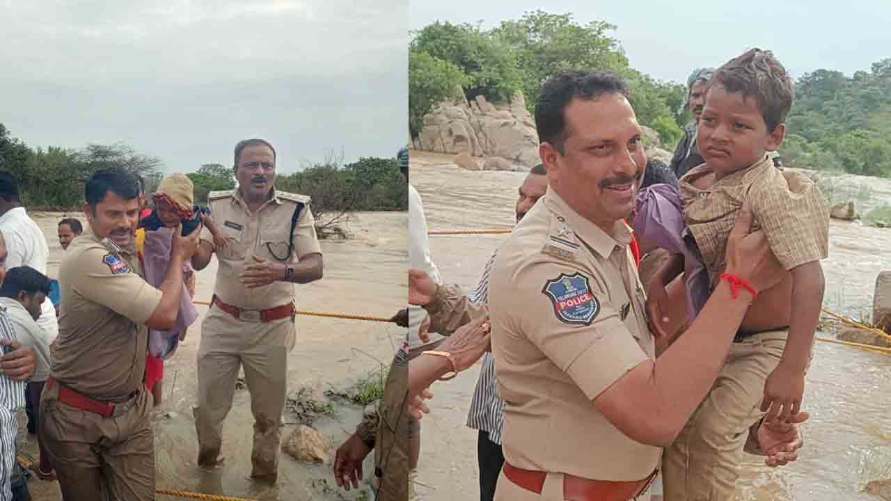 Dindi Vagu | డిండి వరదలో చిక్కుకున్న చెంచులు సురక్షితం