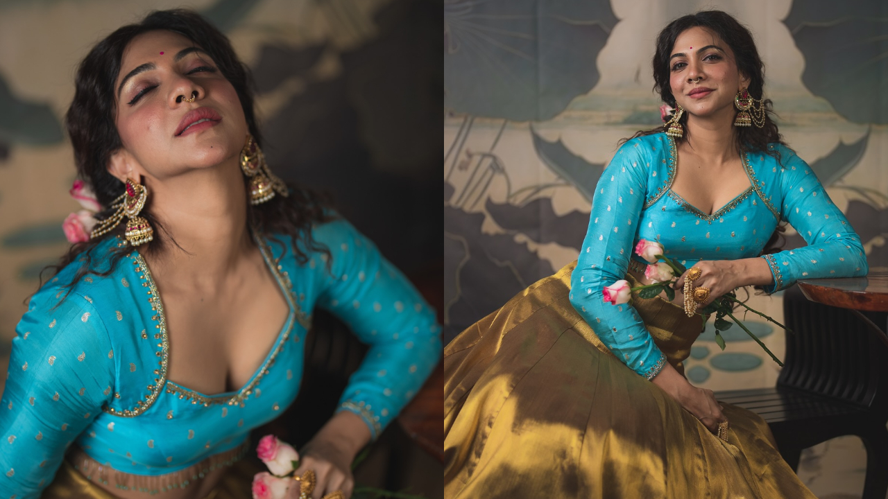 Madonna Sebastian | బ్లూ శారీలో కుర్రాళ్ల‌ను క‌వ్విస్తున్న‌ మడోన్నా సెబాస్టియన్