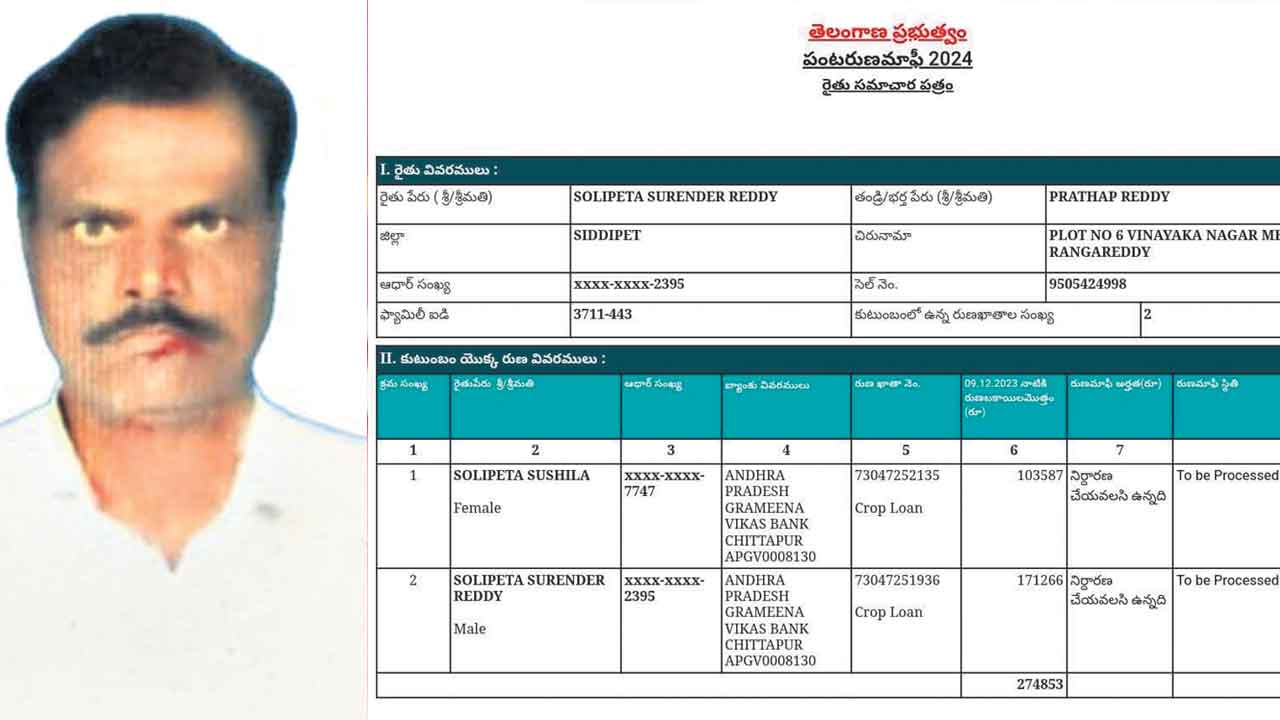 Runa Mafi | రైతు మరణంపైనా రాజకీయమే.. సురేందర్‌రెడ్డికి మాఫీ కాకపోయినా అయినట్టు ప్రచారం