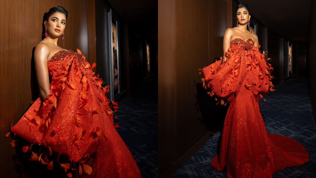 Pooja Hegde | రెడ్ డ్రెస్సులో పూజా హెగ్డే స్టన్నింగ్ లుక్స్.. వైరల్ అవుతున్న ఫోటోలు.!