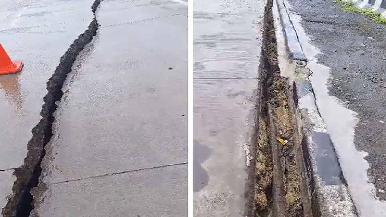 సౌండ్‌ ప్రూఫ్‌ రహదారి.. రెండేండ్లకే బీటలు బారి