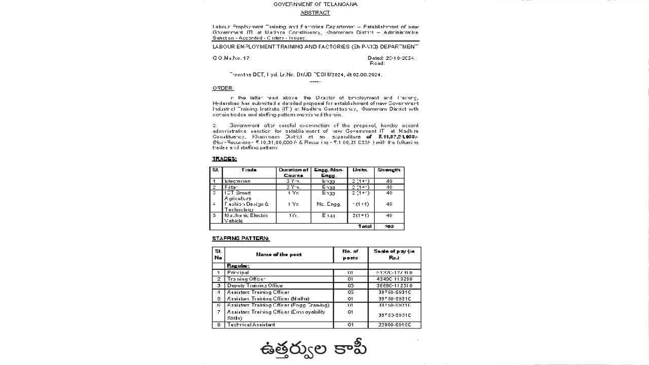 5 ట్రేడ్లు.. 200 సీట్లు..