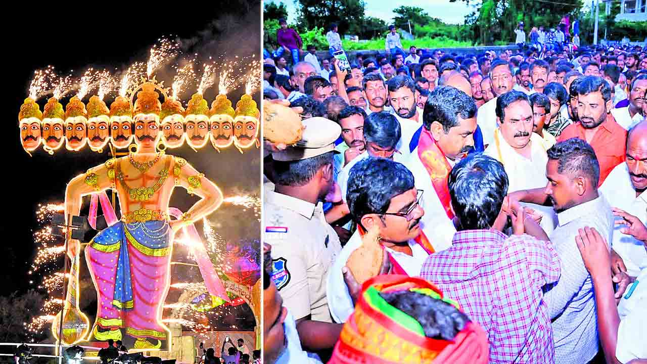 ఘనంగా దశకంఠుడి దహనం