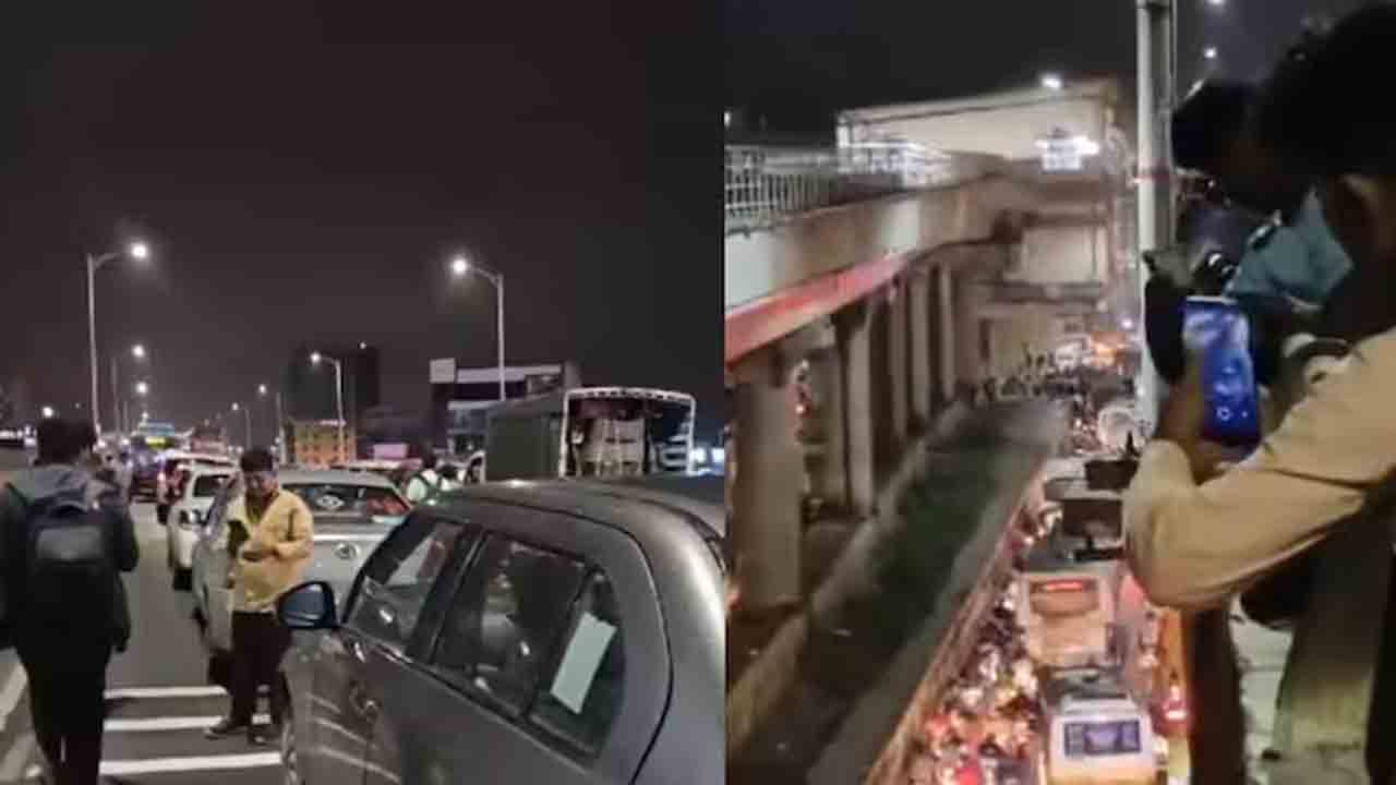 Bengaluru | ట్రాఫిక్‌ జామ్‌.. వాహనాలను వదిలి నడుచుకుంటూ ఇంటికి వెళ్లిన ప్రయాణికులు.. VIDEO