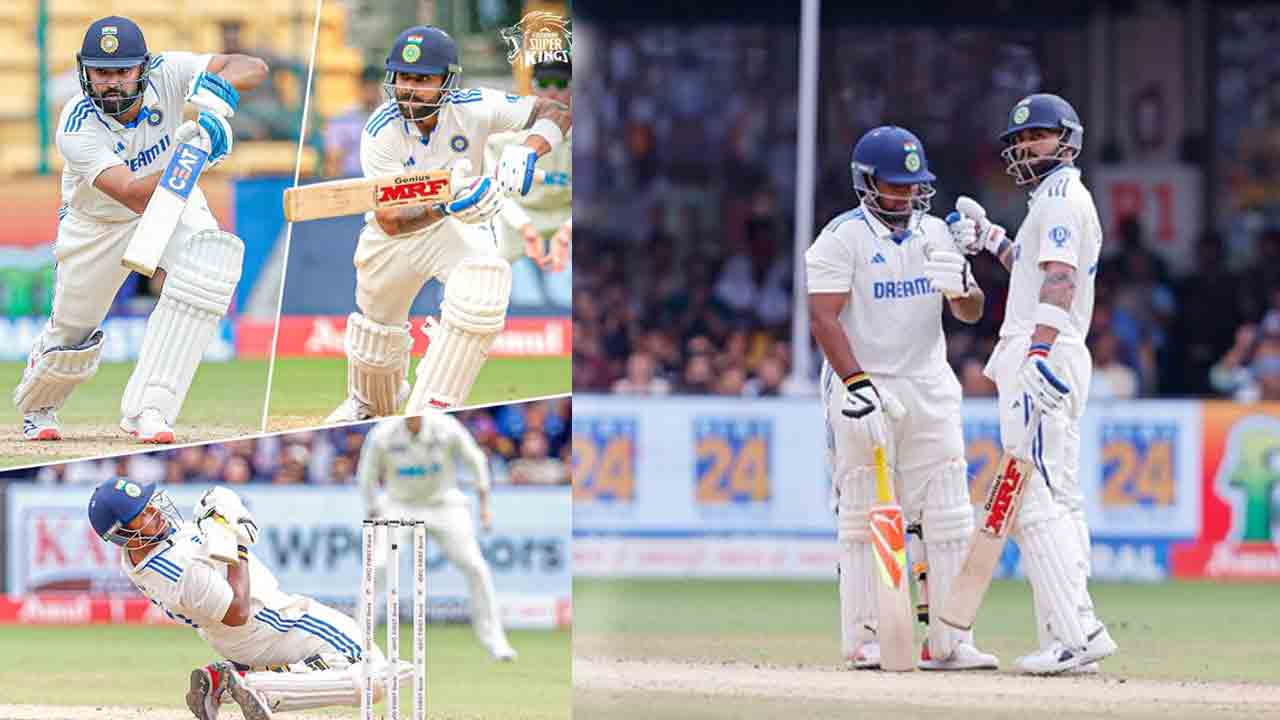IND vs NZ 1st Test | హాఫ్ సెంచరీలతో మెరిసిన సర్ఫరాజ్, కోహ్లీ,  రోహిత్.. మూడో రోజు భారత్ స్కోర్..?