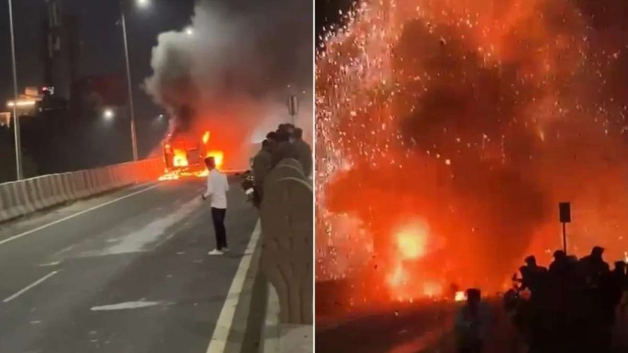 Ambulance Explodes | అంబులెన్స్‌ బ్లాస్ట్‌..! తృటిలో ప్రాణాలతో బయటపడ్డ గర్భిణి – Vedio