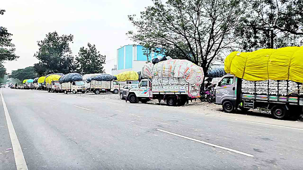 పత్తి అమ్మేందుకు పాట్లు