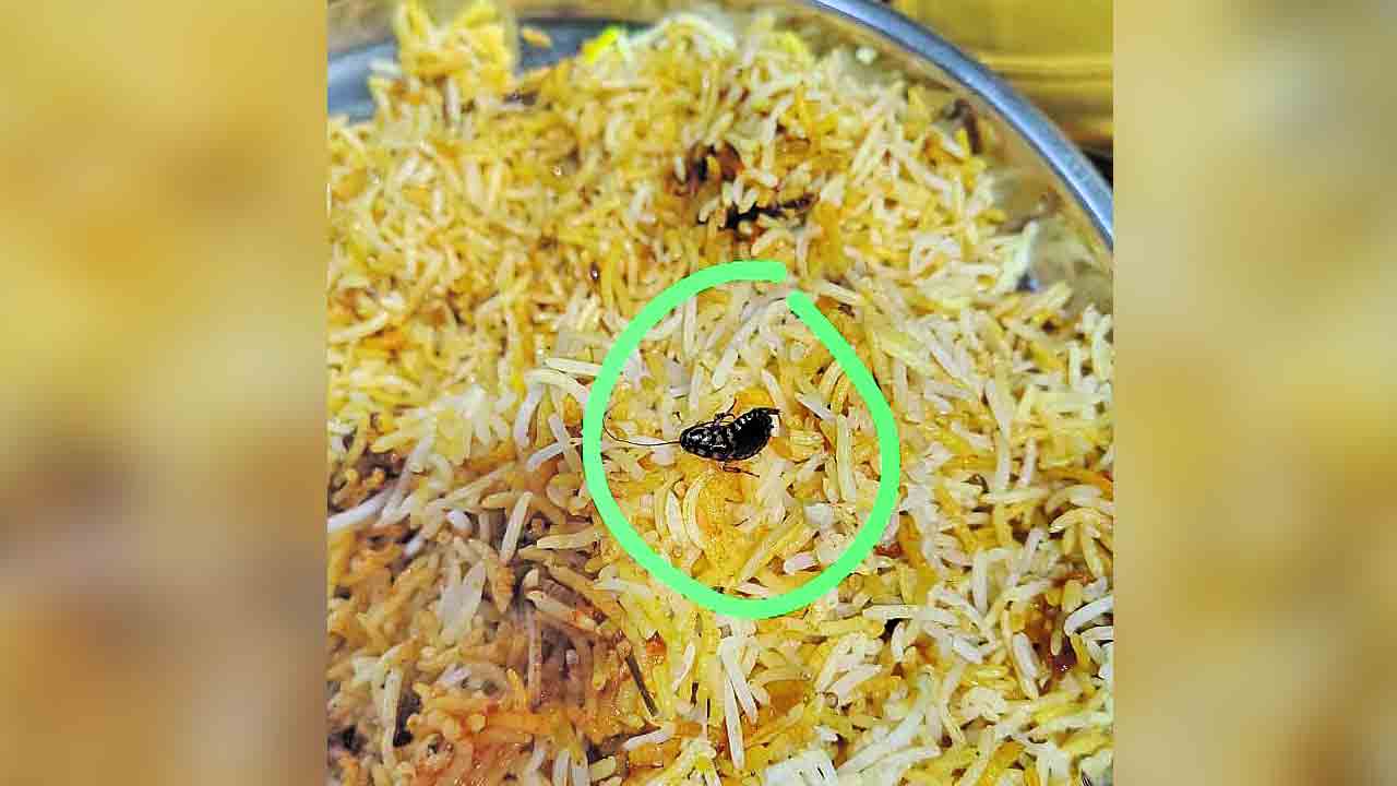 ఖుర్షీద్‌ హోటల్‌ బిర్యానీలో బొద్దింక