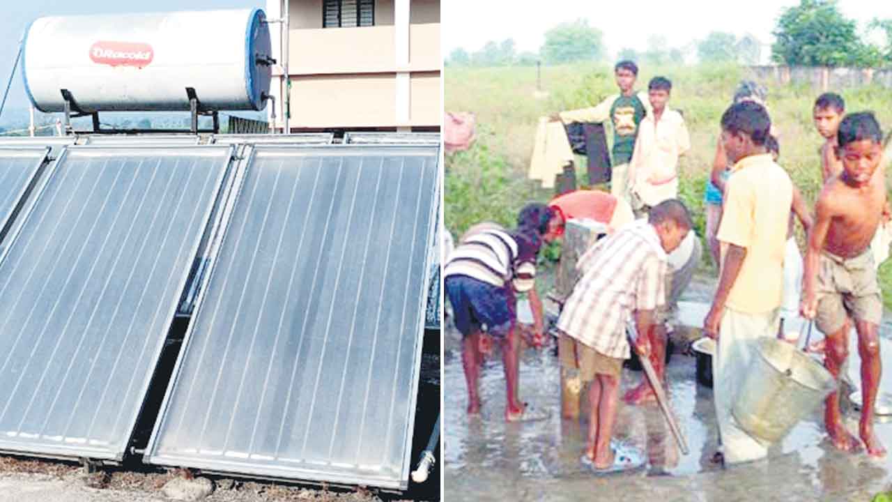 ఆశ్రమాల్లో చన్నీటి స్నానం