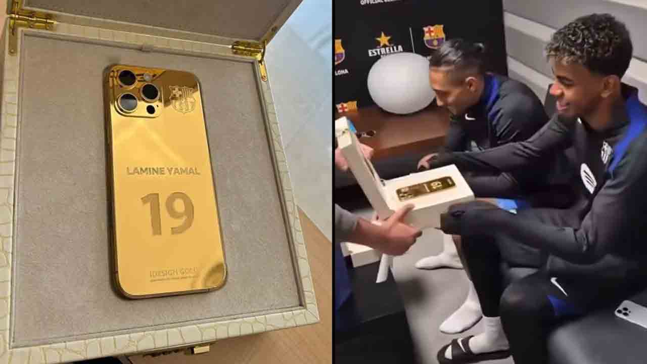 Golden IPhone | బహుమతిగా బంగారు ఐఫోన్.. సంబురాల్లో యువ ఫుట్బాలర్