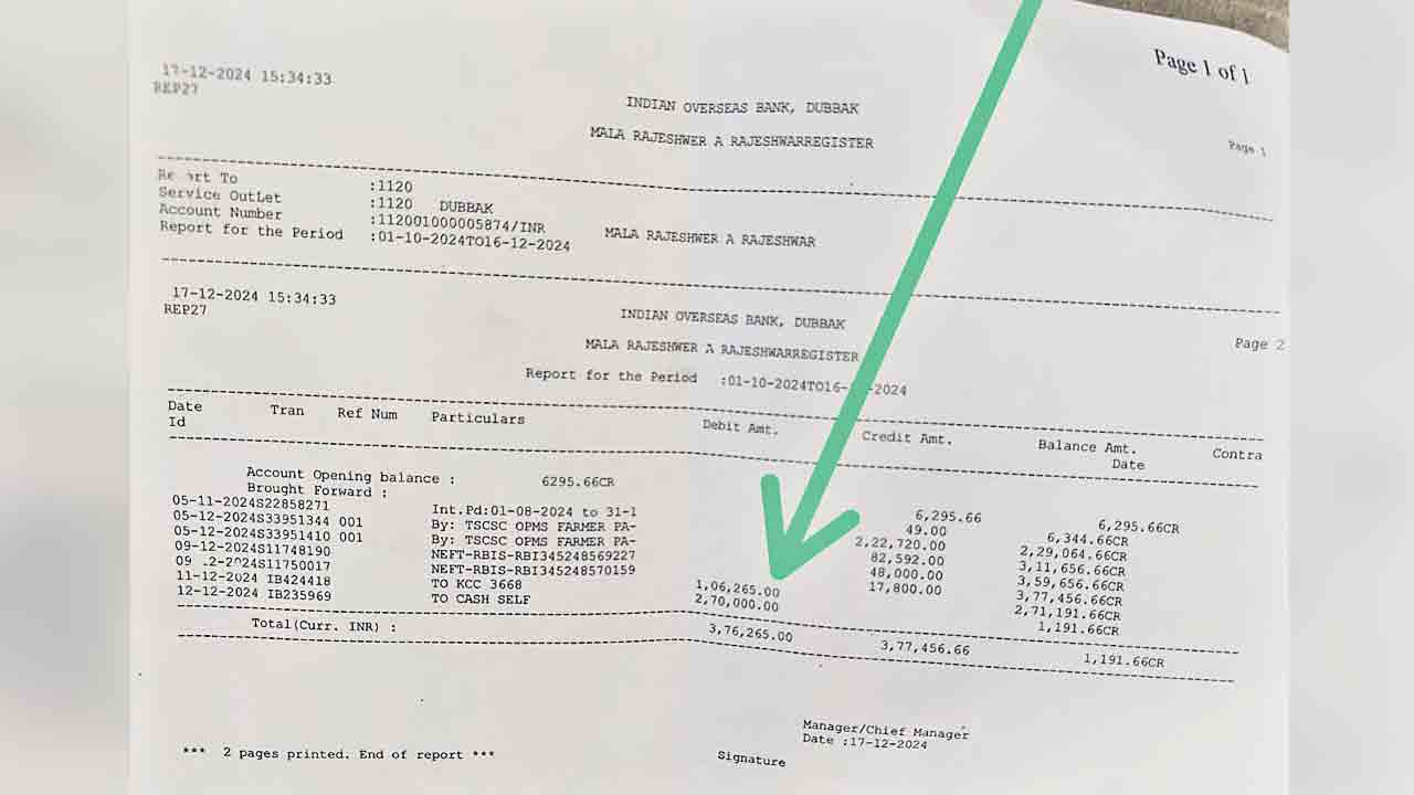 Rythy Runa Mafi | అప్పు చెల్లించలేదని వడ్ల డబ్బులు కట్‌ చేసుకున్న బ్యాంక్‌.. రుణమాఫీ ఏమైందంటూ రైతు ఆవేదన