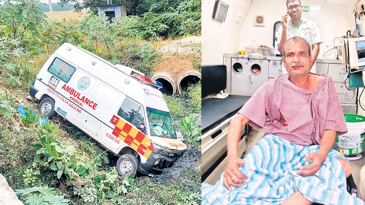 అంబులెన్స్‌ చోరీ.. పోలీసుల ఛేజింగ్‌