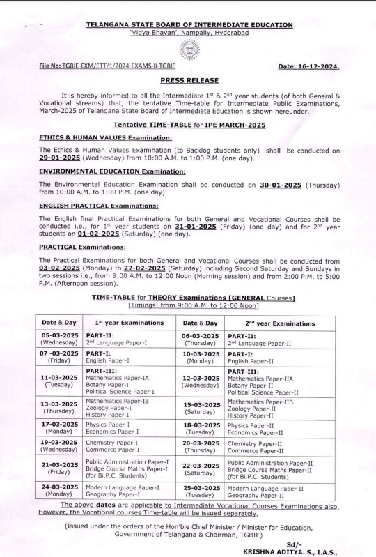 Exam Schedule