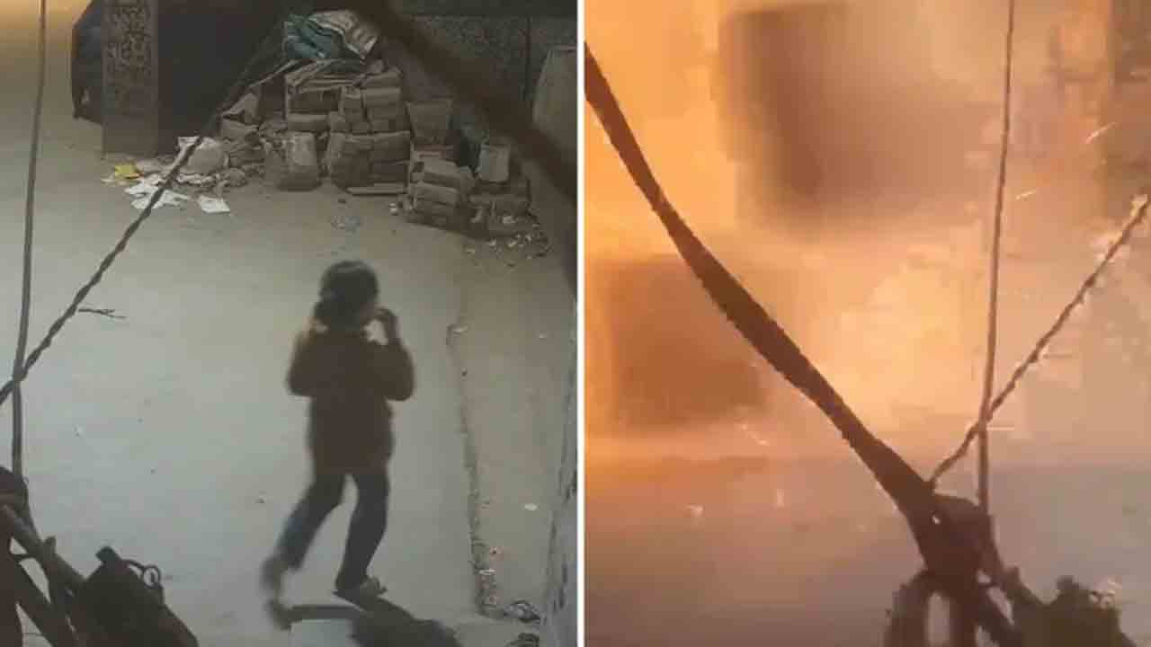 Watch: పేలిన గ్యాస్ సిలిండర్‌.. తృటిలో తప్పించుకున్న బాలిక, వీడియో వైరల్‌