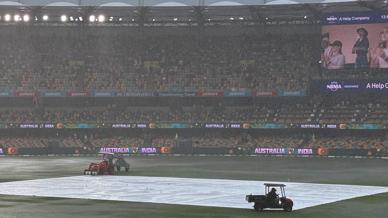 AUSvIND: గ‌బ్బాలో వ‌ర్షం.. రెండో సెష‌న్ పూర్తిగా ర‌ద్దు