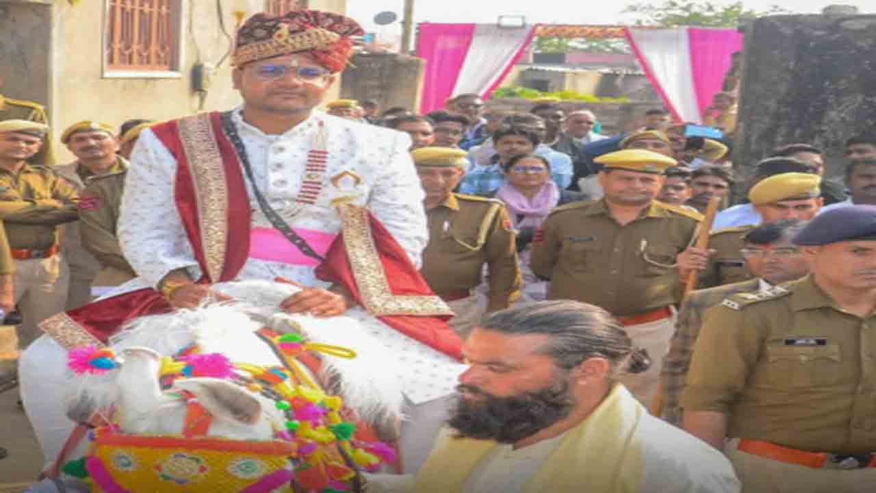 Watch: 200 మంది పోలీసుల భద్రత మధ్య.. గుర్రంపై ఊరేగిన దళిత వరుడు, ఎందుకంటే?