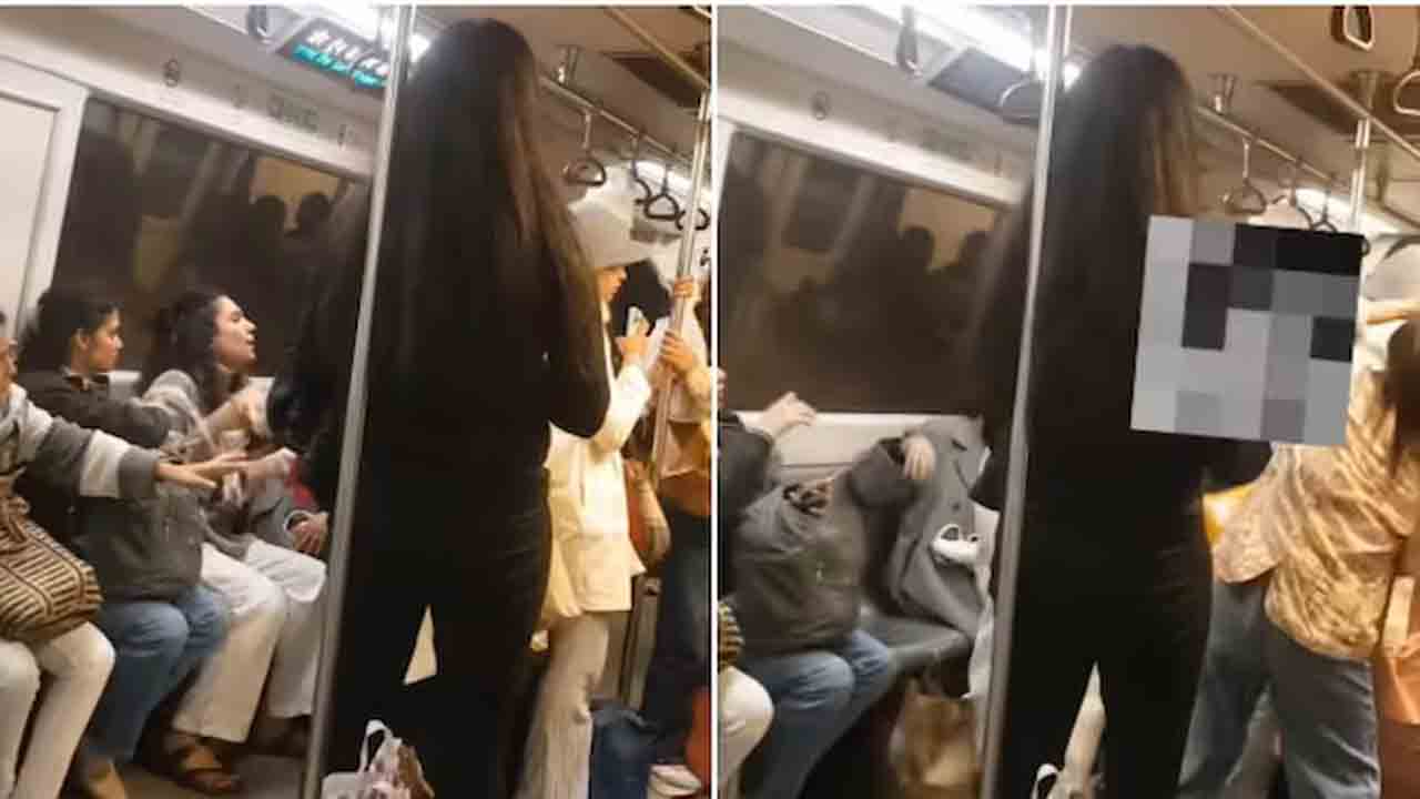 Delhi Metro | ఢిల్లీ మెట్రోలో సీటు కోసం గొడవ.. జుట్లు పట్టుకుని తలపడ్డ మహిళలు.. VIDEO