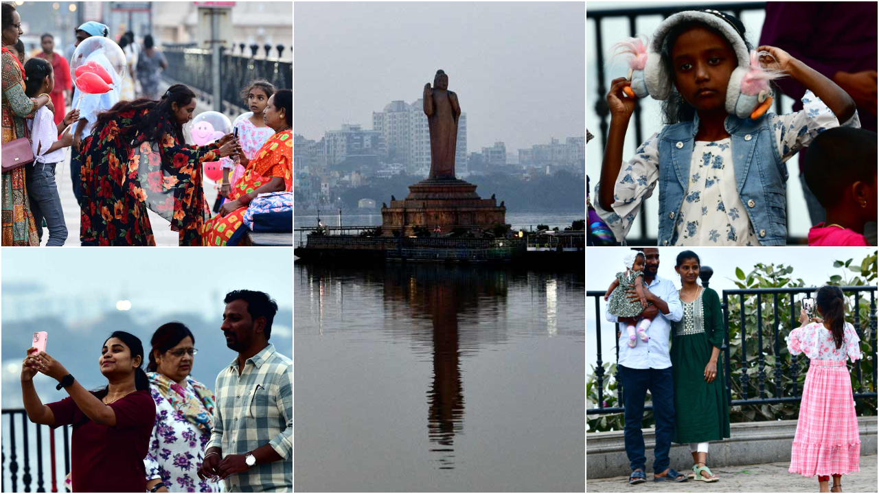 వీకెండ్‌ సందర్భంగా హైదరాబాద్‌ ట్యాంక్‌బండ్‌, నెక్లెస్‌ రోడ్డు పరిసర ప్రాంతాలు సందడిగా మారాయి. సంక్రాంతి హాలీడేస్‌ తర్వాత రోడ్లు ప్రశాంతంగా ఉండటంతో సుందర ప్రదేశాలను చూసేందుకు నగరవాసులు తరలివచ్చారు. సంధ్యవేళలో ట్యాంక్‌బండ్‌, పక్కనే ఉన్న సెక్రటేరియట్‌ అందాలు చూస్తూ మురిసిపోయారు. సెల్ఫీలు, ఫొటోలు దిగుతూ ఆహ్లాదకరంగా గడిపారు. ఆ ఫొటోలు మీకోసం.. ( Photos Credit : రజినీకాంత్‌, నమస్తే తెలంగాణ ఫొటోగ్రాఫర్‌ )