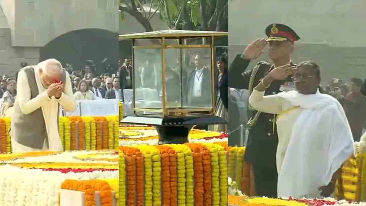 Mahatma Gandhi | మహాత్మా గాంధీ వర్ధంతి.. రాజ్‌ఘాట్‌ వద్ద రాష్ట్రపతి, ప్రధాని నివాళులు