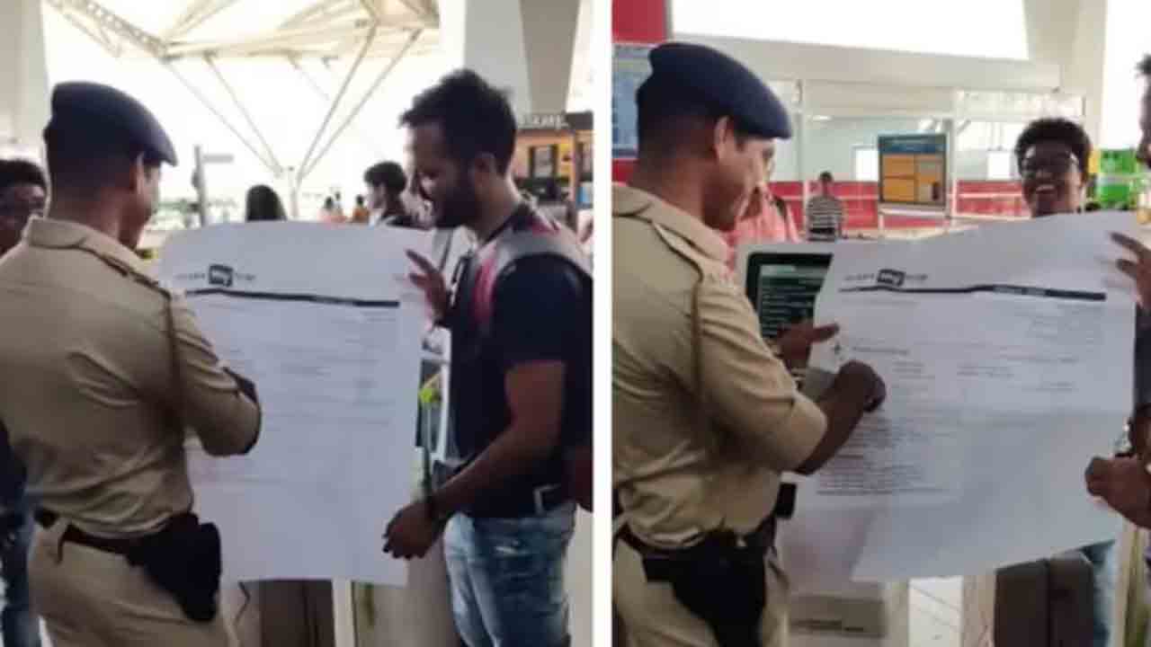 Watch: భారీ బోర్డింగ్‌ పాస్‌ చూపించిన వ్యక్తి.. ఎయిర్‌పోర్ట్‌ సెక్యూరిటీ సిబ్బంది ఏం చేశాడంటే?