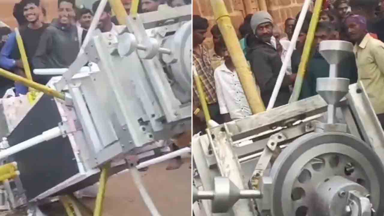 Watch: గ్రామంలో పడిన రీసెర్చ్‌ పేలోడ్‌ బెలూన్‌.. భయాందోళన చెందిన జనం