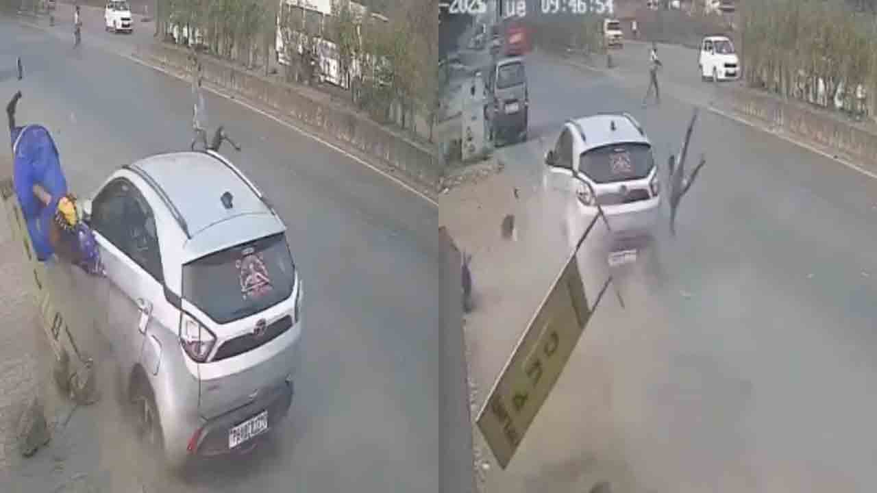 Accident | పాదచారులపైకి దూసుకెళ్లిన కారు.. అంతెత్తు ఎగిరిపడిన యువకుడు.. వీడియో