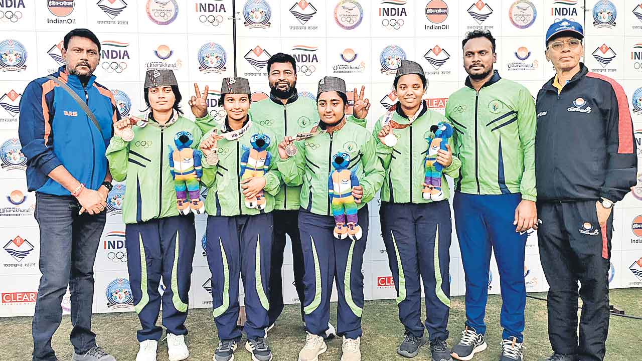 జాతీయ క్రీడల్లో తెలంగాణకు పతకం.. మహిళల ఆర్చరీలో కాంస్యం