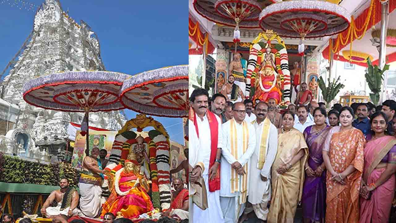 Tirumala | తిరుమలలో కిటకిటలాడుతున్న మాడ వీధులు..గరుడవాహనంపై మలయప్ప స్వామి దర్శనం