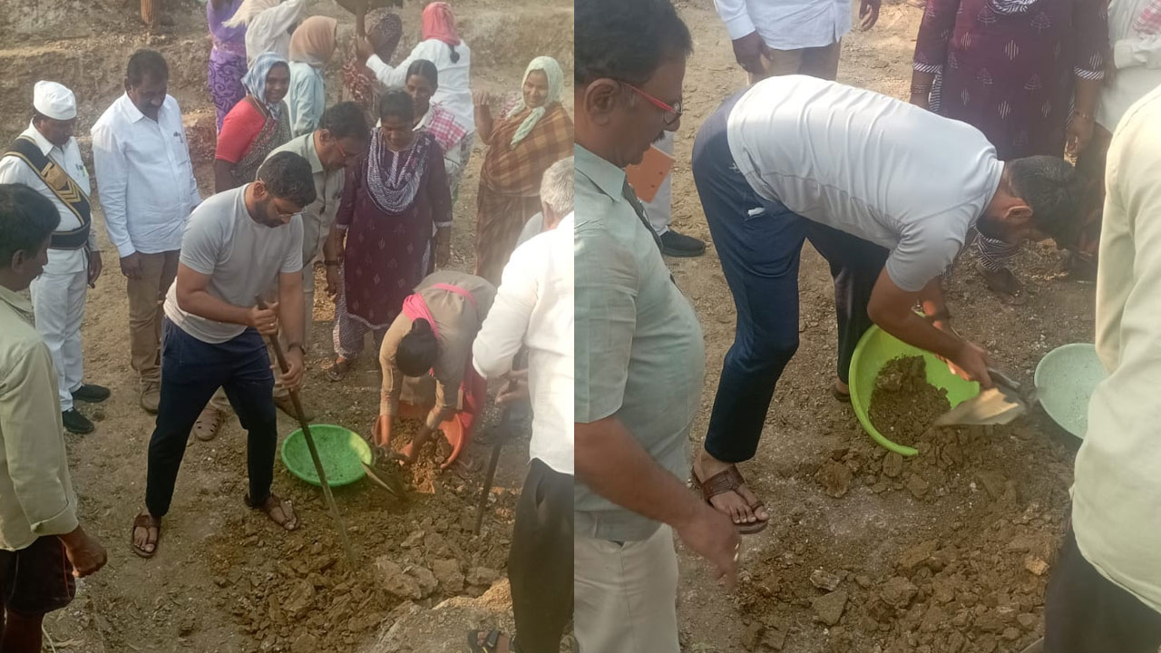 Jitesh V Patil | పలుగు, పార పట్టి.. మట్టి తట్ట ఎత్తిన భద్రాద్రి జిల్లా కలెక్టర్