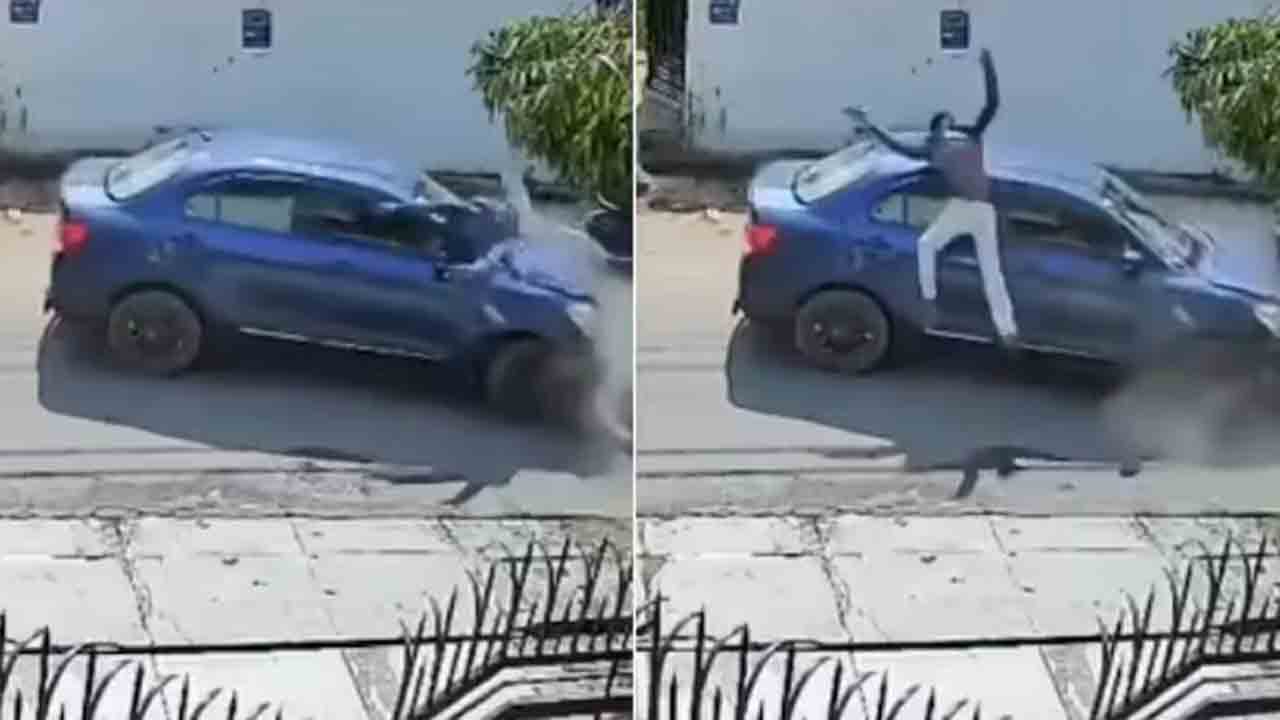 Watch: కారును ఢీకొట్టిన రాపిడో డ్రైవర్‌.. తర్వాత ఏం జరిగిందంటే?