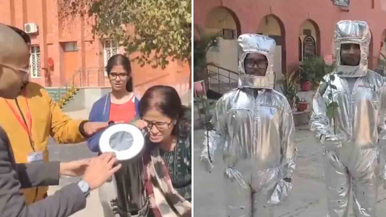 Watch: ఢిల్లీలో ఆకట్టుకున్న అంతరిక్ష నేపథ్య పోలింగ్‌ కేంద్రం.. ఓటర్లకు సహకరించిన వ్యోమగాములు