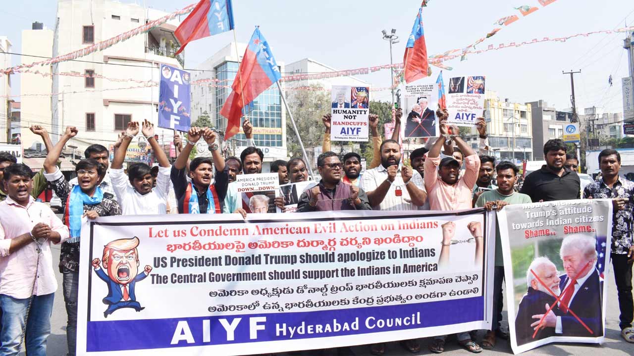 Donald Trump | భారతీయులకు ట్రంప్ క్షమాపణ చెప్పాలి.. ఏఐవైఎఫ్‌ డిమాండ్‌