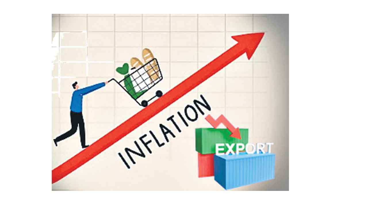 ద్రవ్యోల్బణం పైకి..ఎగుమతులు కిందికి