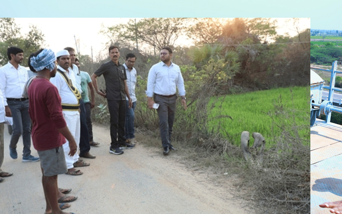 Collector Tejas Nandalal Pawar : పెన్‌ప‌హాడ్‌లో ఎండిన పొలాలను పరిశీలించిన కలెక్టర్ తేజస్ నందలాల్ పవార్