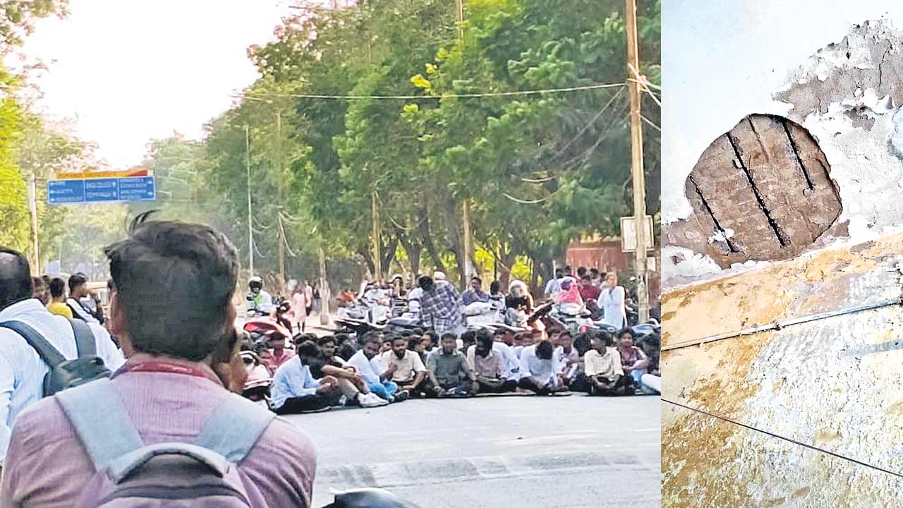 ఓయూ హాస్టల్‌లో.. పైకప్పు పెచ్చులూడి పడి.. విద్యార్థికి స్వల్ప గాయాలు