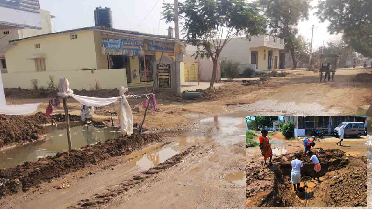 నమస్తే తెలంగాణ ఎఫెక్ట్.. మిషన్ భగీరధ పైపులైన్కు మరమ్మతులు