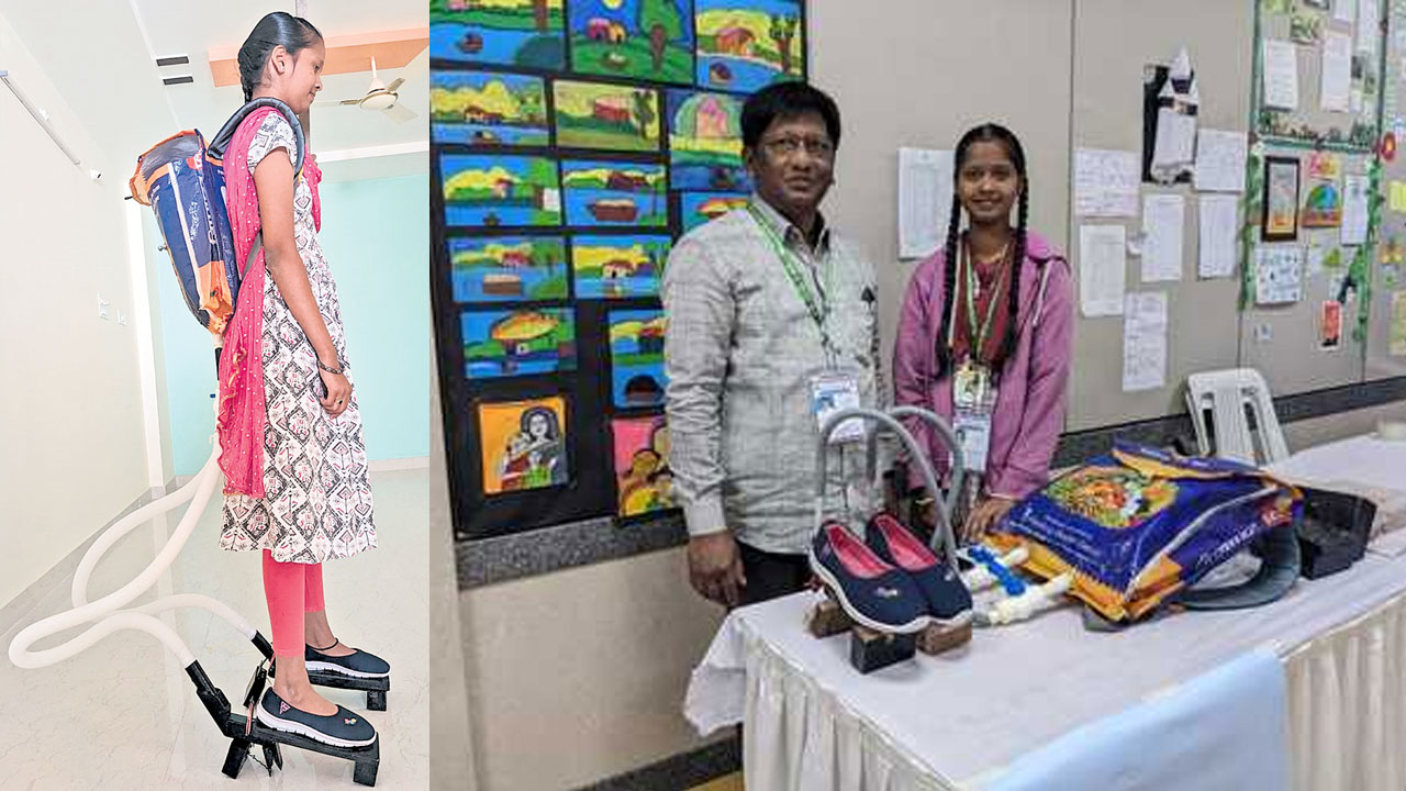 Seed Planting Shoes | రైతు సమస్యకో పరిష్కారం.. తొమ్మిదో తరగతి విద్యార్థిని అద్భుత ఆవిష్కరణ