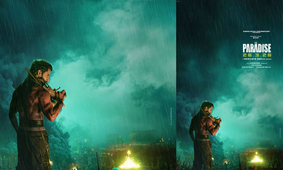 Nani| మిషిన్ గన్‌తో వీరుడిలా.. వర్షాన్ని తట్టుకుని నిలబడి ఉన్న నాని లుక్ అదుర్స్