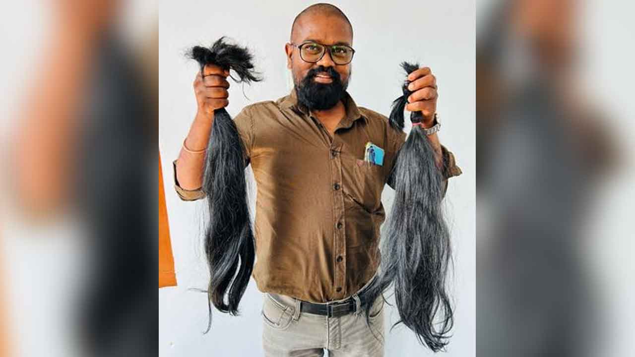 Hair donates | మహిళా క్యాన్సర్ పేషెంట్లకు హెయిర్ డొనేట్.. మానవత్వాన్ని చాటిన శరత్