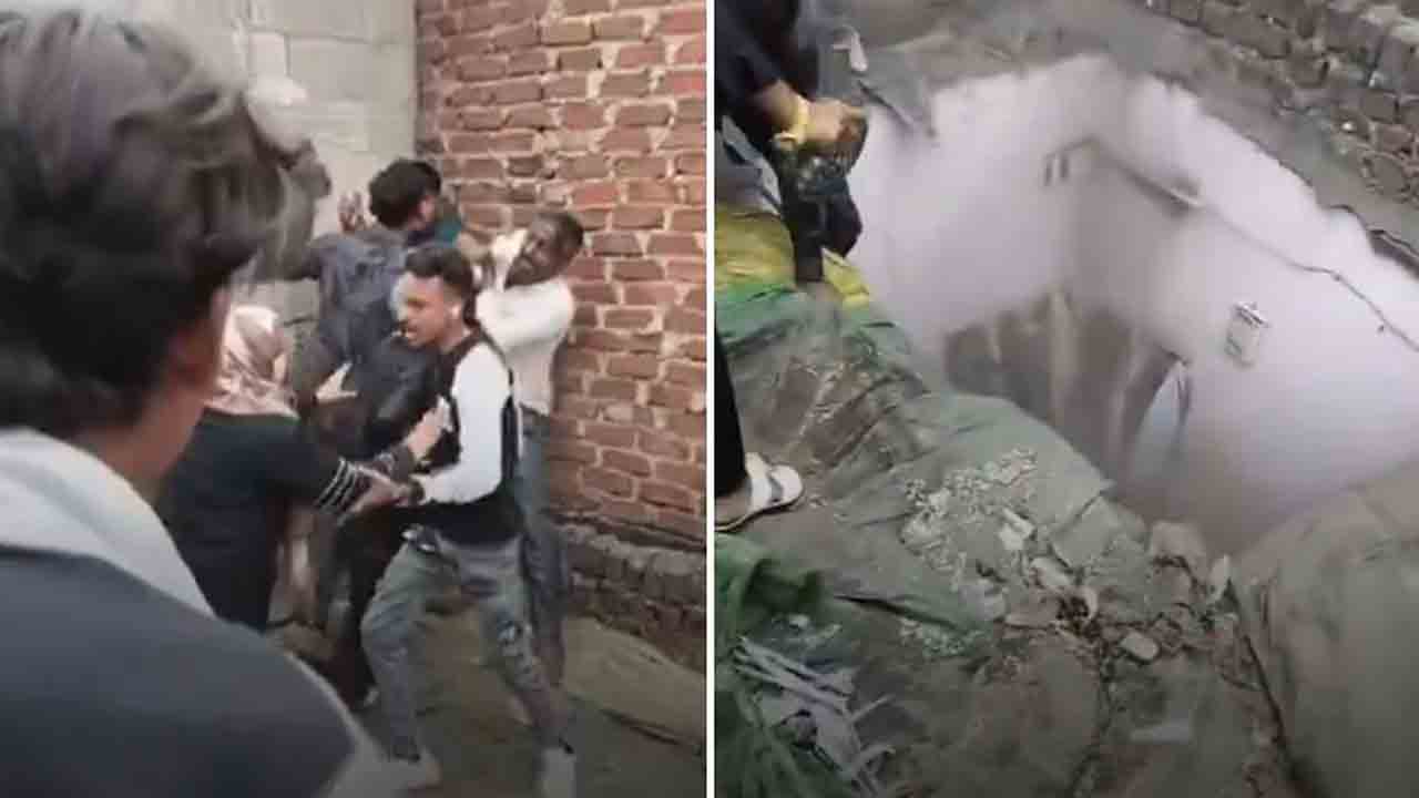 Watch: ఇంటి రూఫ్‌పై రెండు కుటుంబాలు ఘర్షణ.. తర్వాత ఏం జరిగిందంటే?