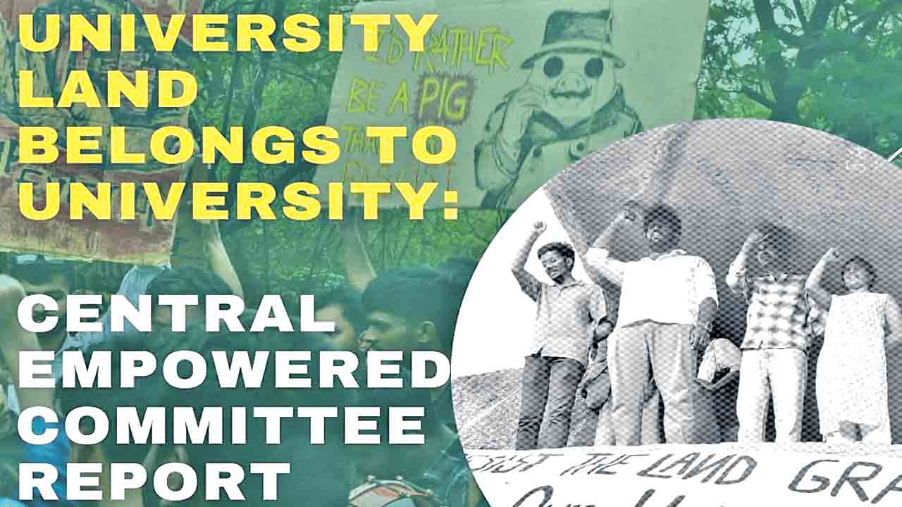 HCU | ఆ భూములు హెచ్‌సీయూవే.. ఆ భూములు హెచ్‌సీయూవే.. కేంద్ర సాధికార కమిటీ నివేదికలోని ప్రధాన అంశాలతో పోస్టర్లు..!