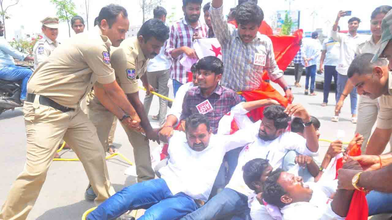 మంత్రి పొంగులేటి ఇంటి ముట్టడికి యత్నం