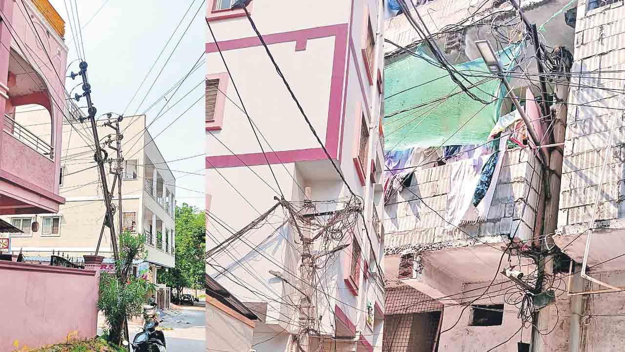 SPDCL | అడ్డదిడ్డంగా కరెంటు తీగలు.. అధ్వానంగా విద్యుత్‌ స్తంభాలు