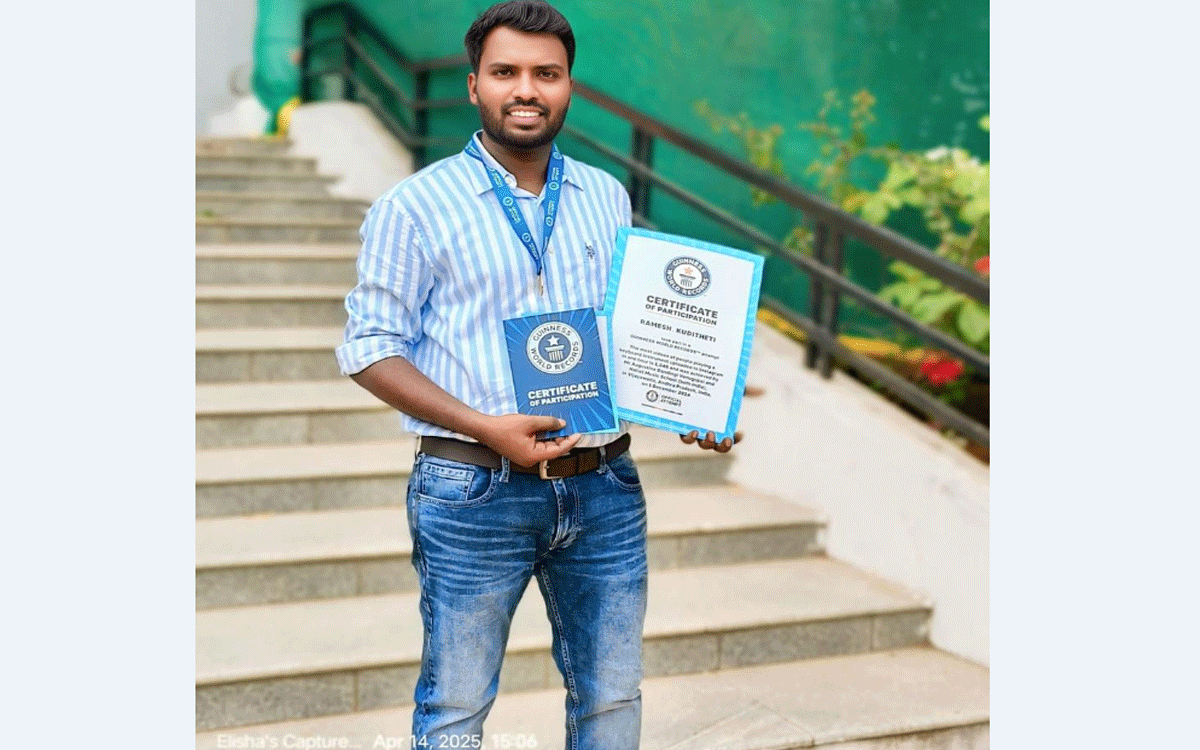 Guinness Records : సంప‌త్‌న‌గ‌ర్ గ్రామ యువ‌కుడికి ‘గిన్నిస్‌’లో చోటు