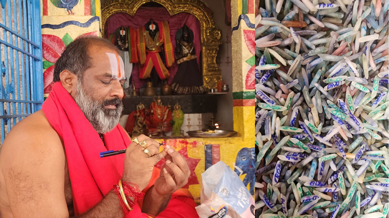 Alampur | బియ్యపు గింజలపై శ్రీరామ నామం