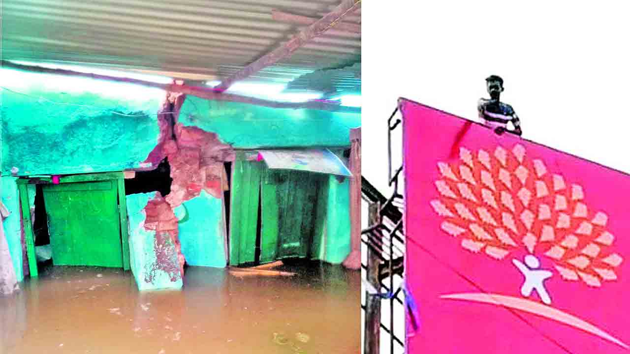 ఇందిరమ్మ ఇల్లు రాలేదని హోర్డింగ్‌ ఎక్కి ఆత్మహత్యాయత్నం