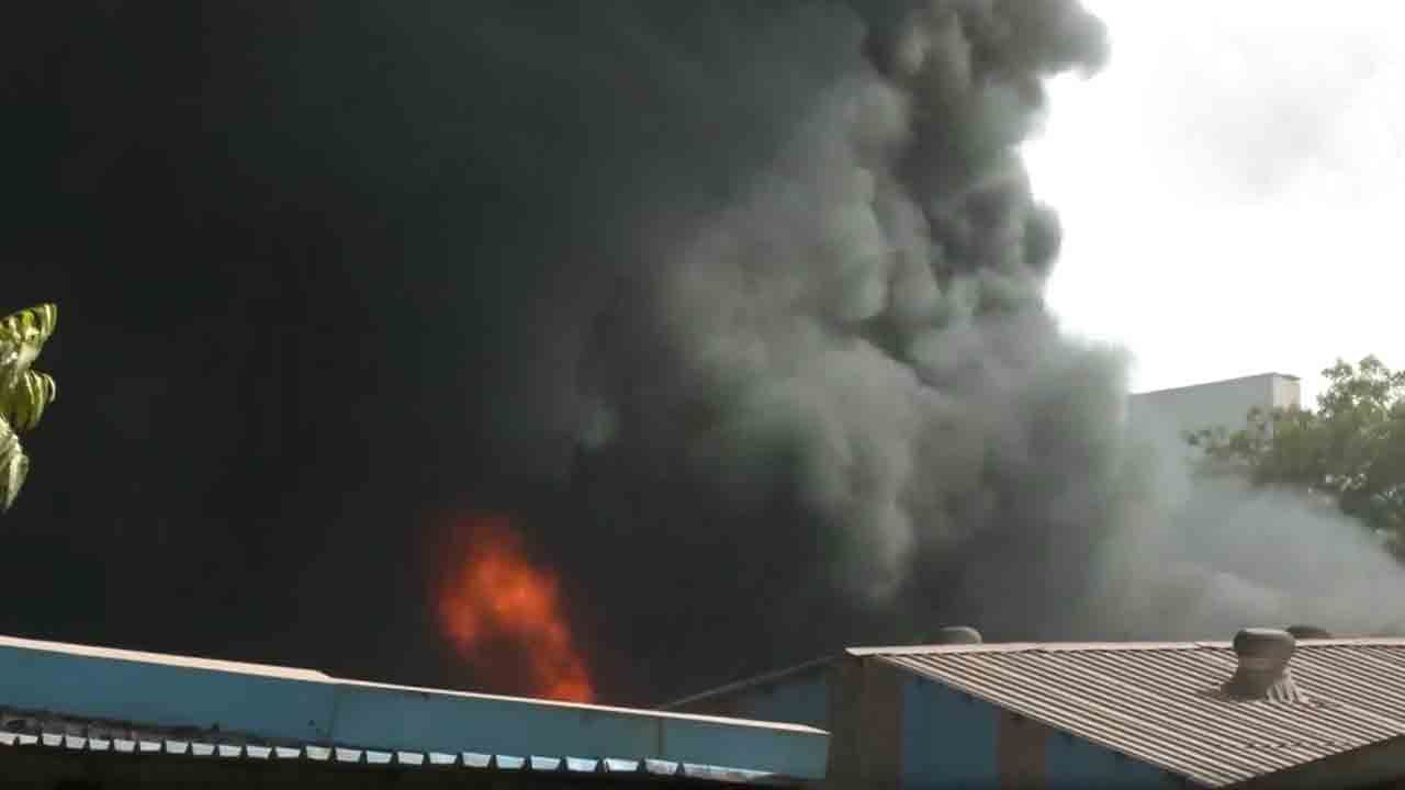 Chemical factory | కెమికల్‌ ఫ్యాక్టరీలో ఎగిపడుతున్న అగ్ని కీలలు.. Video